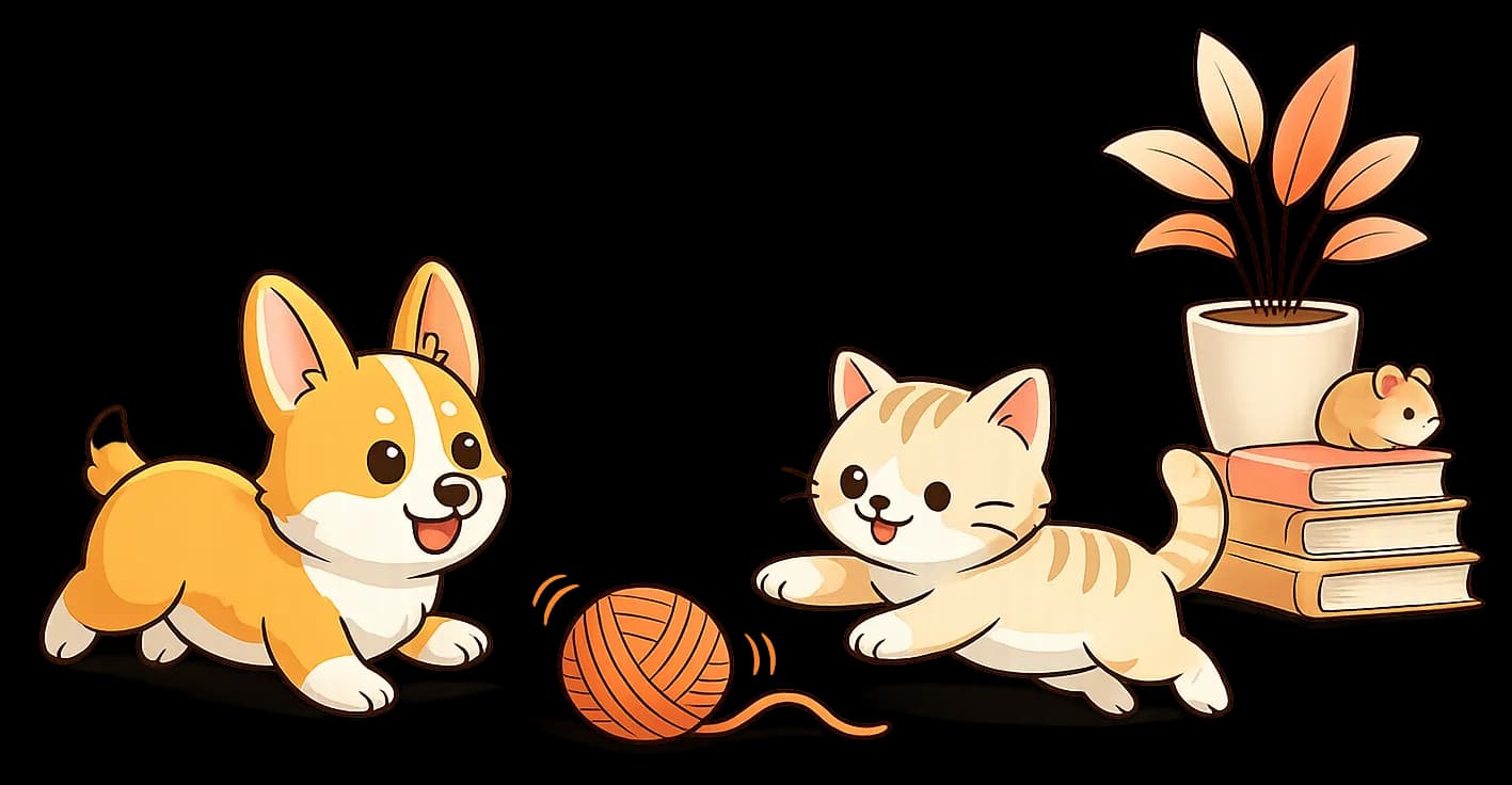 Happy dog and cat for Pet Booking pet care booking